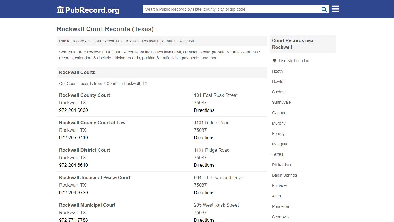 Free Rockwall Court Records (Texas Court Records)