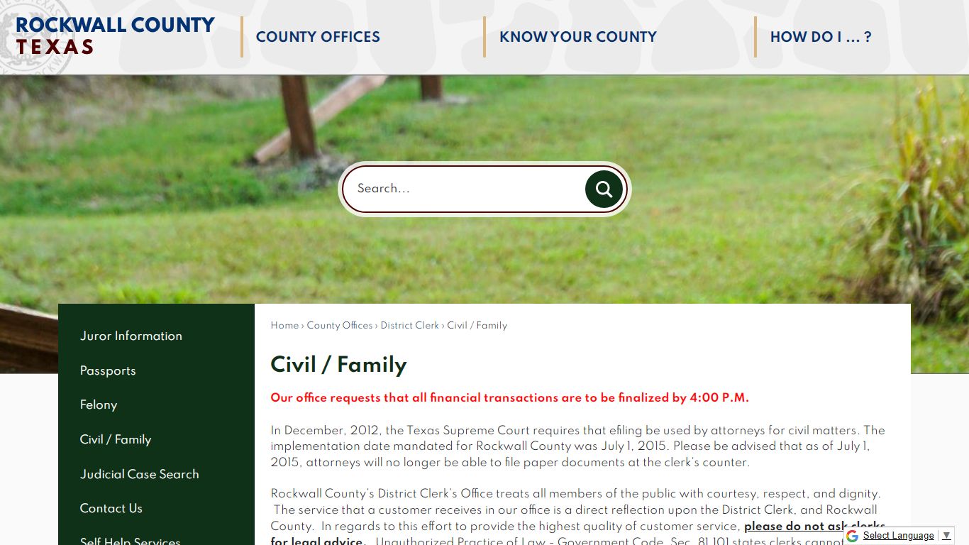 Civil / Family | Rockwall County-Official Website